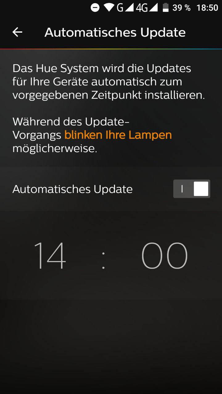 Philips Hue Auto-Update 11.10.2017